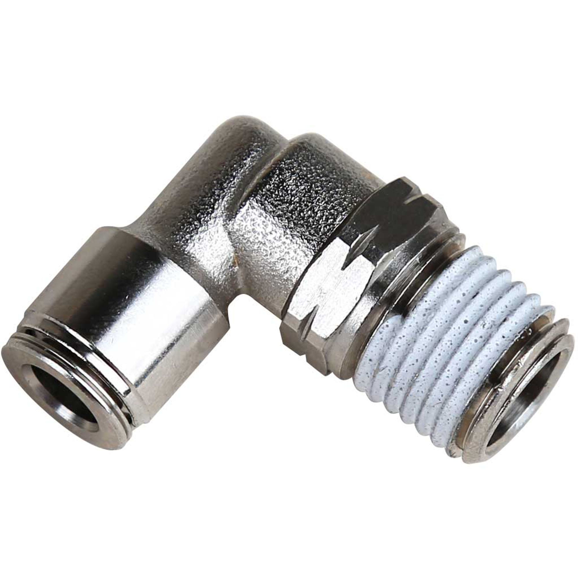 Air Lift Company Single Elbow Male Air Spring Tube — 1/4in. NPT x 1/4in., Corrosion-Resistant, Model# ALC21830